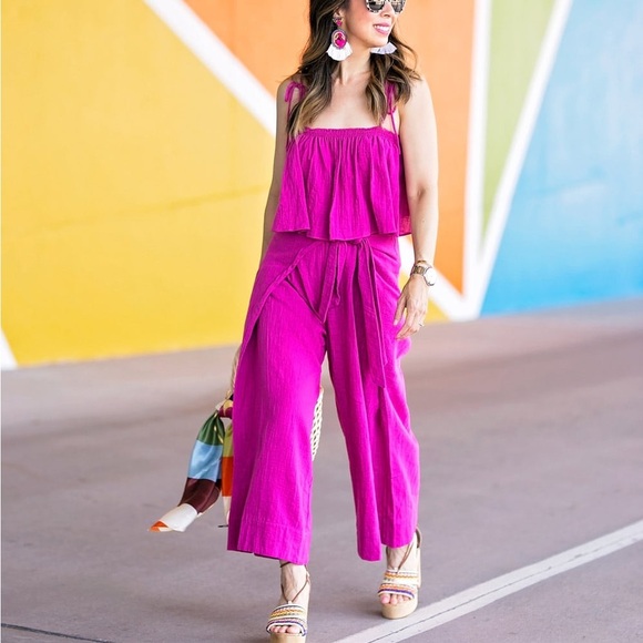 Free People Tropic Babe Set in Dark Pink - Picture 3 of 8